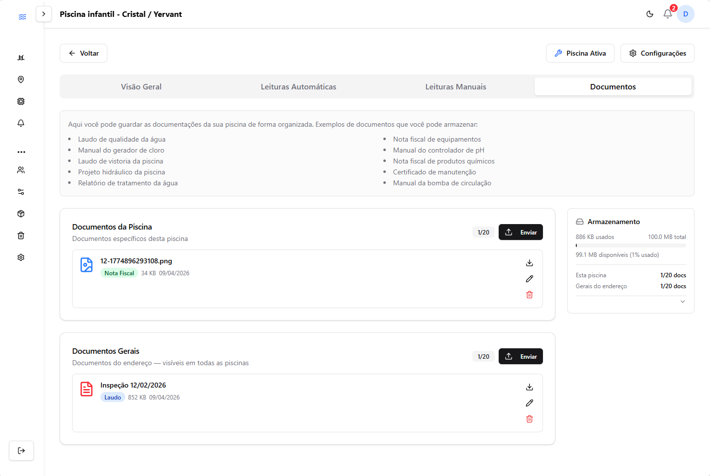 Dashboard PoolCloud